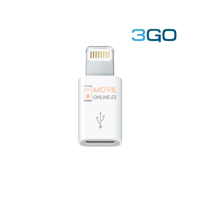 Adaptador de lightning a micro usb - 3GO