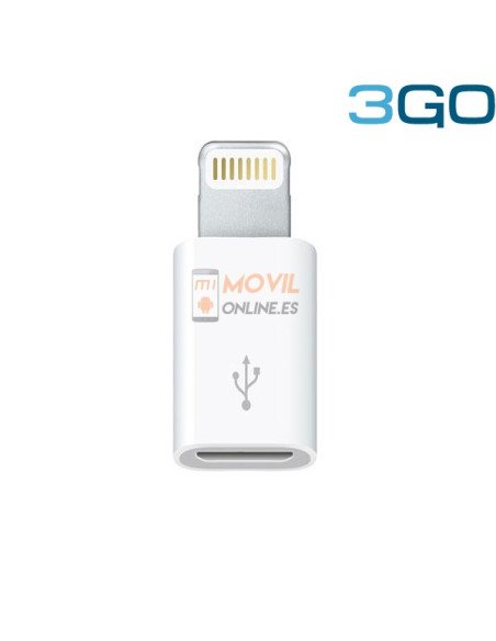 Adaptador de lightning a micro usb - 3GO