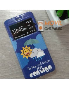 Funda de libro con dibujos para Huawei P10