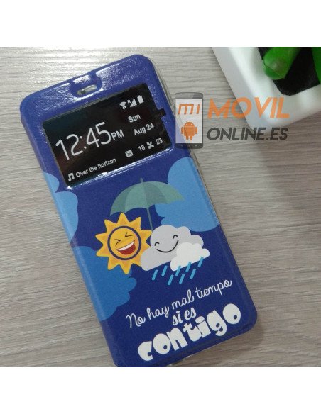Funda de libro con dibujos para Huawei P10