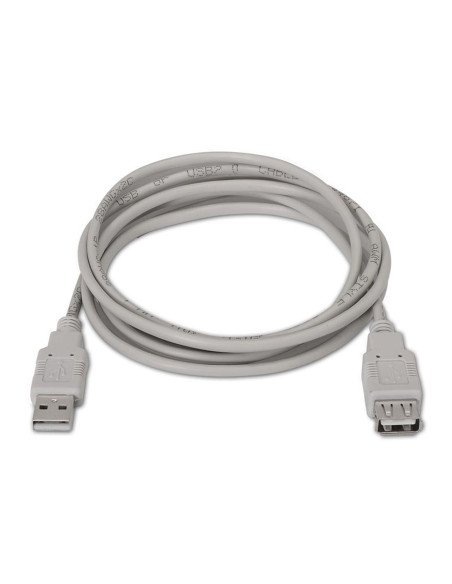 CABLE ALARGADOR USB NANOCABLE 10.01.0203 - CONECTORES A-MACHO A-HEMBRA - BEIGE - 1.8M