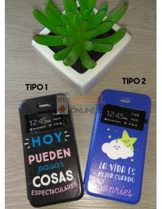 Funda de libro con dibujos para iPhone 5 / 5S / SE