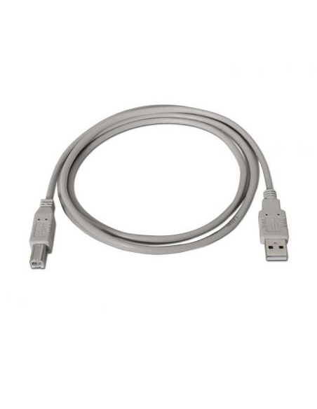 Cable USB 2.0 Impresora Aisens A101-0001/ USB Tipo-B Macho - USB Macho/ Hasta 2.5W/ 60Mbps/ 1m/ Beige