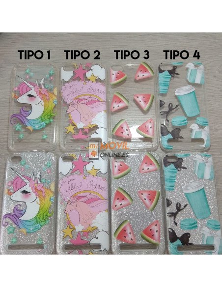 Funda de dibujos con purpurina para Xiaomi Redmi 5A