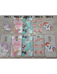 Funda de dibujos con purpurina para Xiaomi Redmi 5