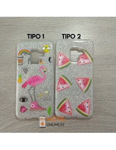 Funda de dibujos con purpurina para Samsung Galaxy A8 2018