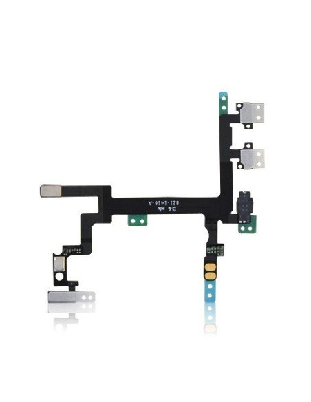 Flex de botones laterales de volumen, encendido, bloqueo con micrófono para iPhone 5