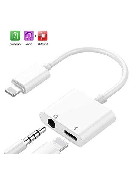 Adaptador Lightning a Jack con salida de carga