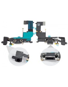 Cable flex con conector de carga, datos y accesorios, conector jack de 3,5 blanco, micrófono y cable coaxial para iPhone 5S