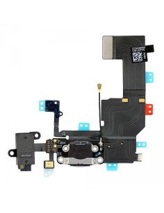 Cable flex con conector de carga, datos y accesorios, conector jack de 3,5 negro, micrófono y cable RF para iPhone 5C