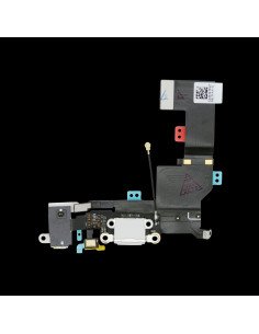 Flex con conector de Carga blanco, micrófono, conector jack blanco y cable coaxial RF para iPhone SE