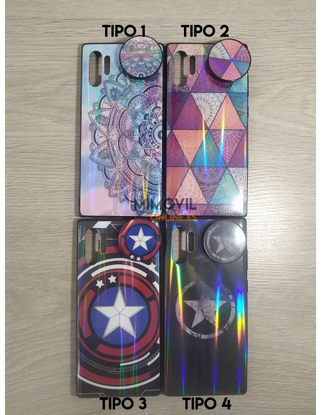 Funda dibujos con soporte de regalo para Samsung Note 10 Plus