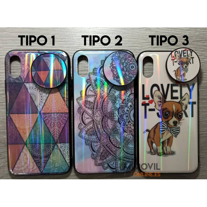 Funda dibujos con soporte de regalo para iPhone X / XS