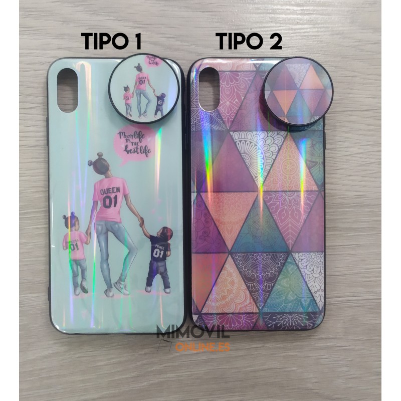 Funda dibujos con soporte de regalo para iPhone XS Max