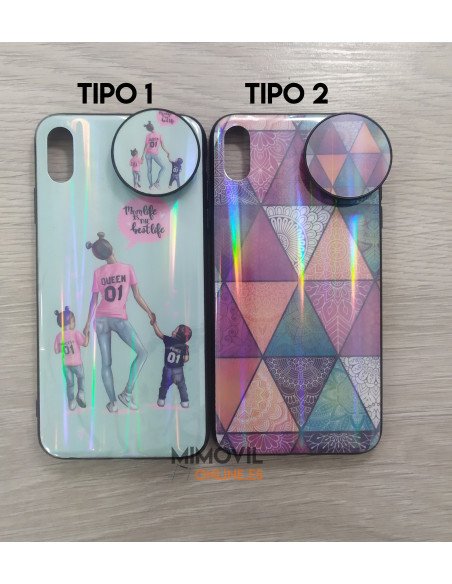 Funda dibujos con soporte de regalo para iPhone XS Max