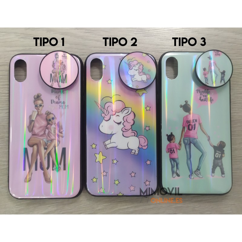 Funda dibujos con soporte de regalo para iPhone XR