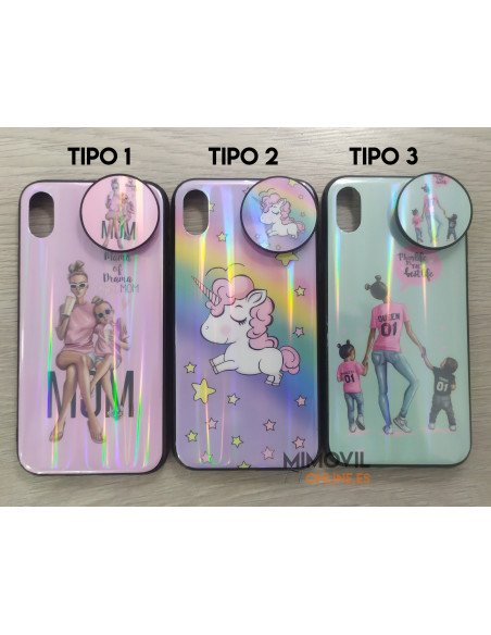 Funda dibujos con soporte de regalo para iPhone XR