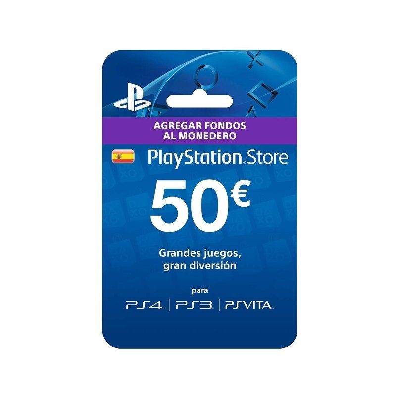 Tarjeta Sony prepago 50 euros compatible con PS4 - PS3 - PSVITA