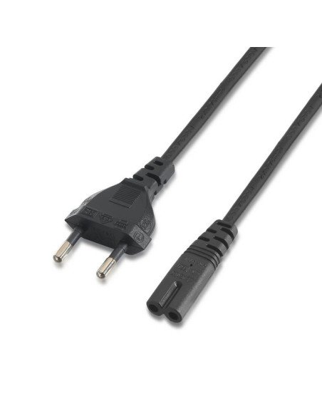 CABLE ALIMENTACIÓN AISENS A132-0173 FORMA 8 - CEE7/16/M-C7/H - NEGRO- 1.5M - 100% COBRE PURO AWG18