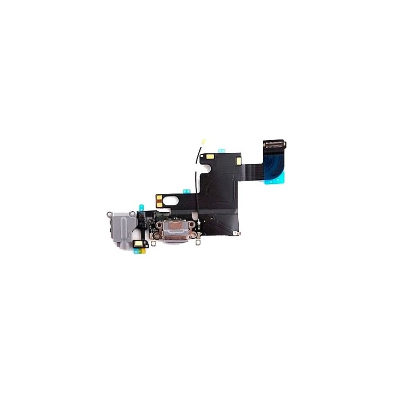 Circuito cable flex con conector lightning de carga y accesorios, micrófonos y conector de audio para iPhone 6S, en color gris