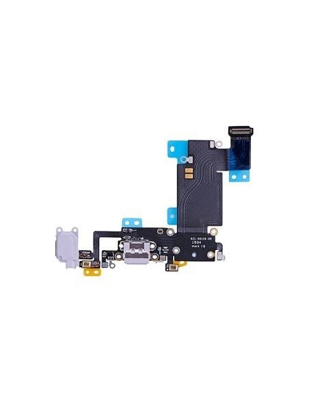 Conector flex con conector de carga y accesorios, micrófonos y conector de audio jack para iPhone 6S plus, en color gris