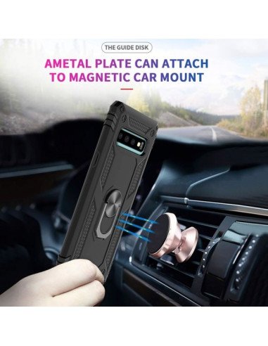 Funda Aluminio Antigolpe Samsung Galaxy S21 con Imán y Soporte de Anilla 360º