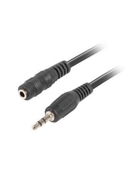 Adaptador Estéreo Aisens A128-0145/ Jack 3.5 Macho - Jack 3.5 Hembra/ 1.5m/ Negro