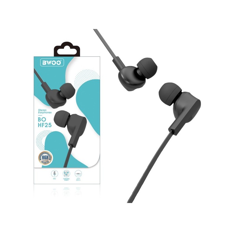 Auricular Cascos Con Micrófono BWOO HF-25 Negro