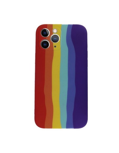 Funda silicona suave arcoíris iPhone 12 mini