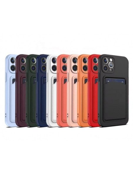 Funda Silicona Suave con Tarjetero Iphone 12 Pro Max 6.7" con Cámara 3D