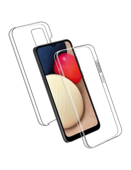 Funda Doble Samsung Galaxy A03S Silicona Transparente Delantera y Trasera