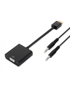 Adaptador HDMI Aisens A122-0126/ HDMI Macho - VGA Hembra/ Jack 3.5 Hembra