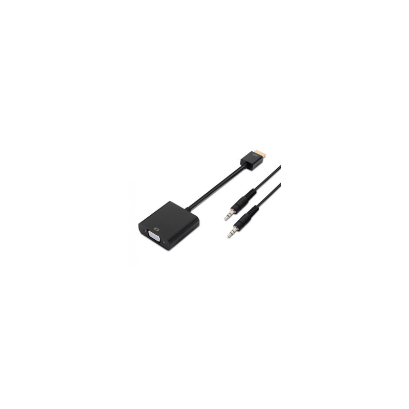 Adaptador HDMI Aisens A122-0126/ HDMI Macho - VGA Hembra/ Jack 3.5 Hembra