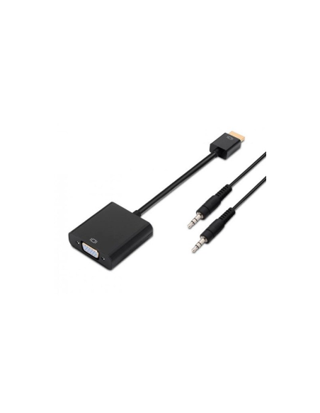 Adaptador HDMI Aisens A122-0126/ HDMI Macho - VGA Hembra/ Jack 3.5 Hembra