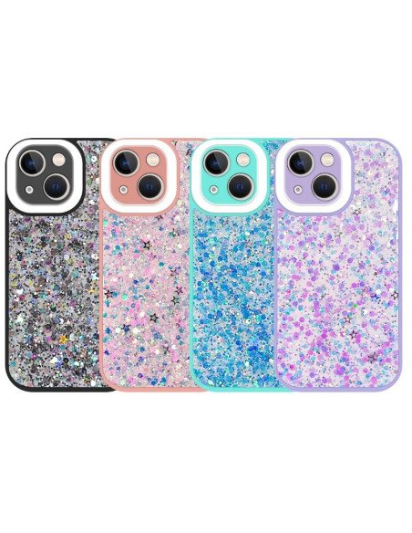 Funda Purpurina Fluorescente para iPhone 14 Pro Max