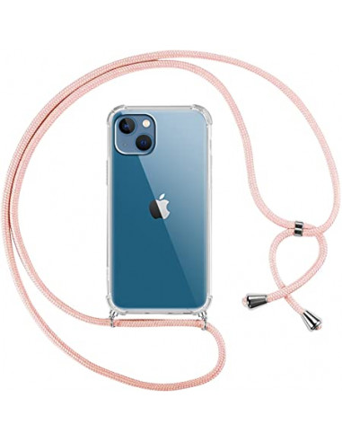Funda con cuerdas rosa para iPhone 14 Plus