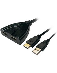 Duplicador HDMI Aisens A123-0128/ 2 HDMI Hembra - HDMI Macho - USB Macho
