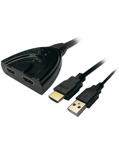 Duplicador HDMI Aisens A123-0128/ 2 HDMI Hembra - HDMI Macho - USB Macho