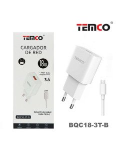 Cargador 18W con cable USB Tipo C