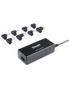 Cargador de Portátil TooQ TQLC-65BS02AT/ 65W/ Automático/ 8 Conectores/ Voltaje 18.5-20V/ 1 USB