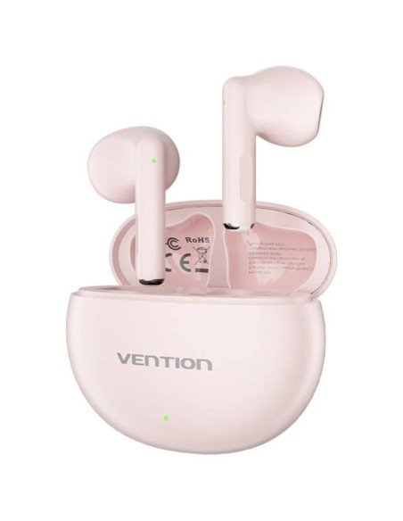Auriculares Bluetooth Vention ELF 06 NBKP0 con estuche de carga/ Autonomía 6h/ Rosa