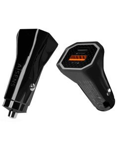 Cargador de Coche Aisens ASCH-CAR2PQC-BK / 38W
