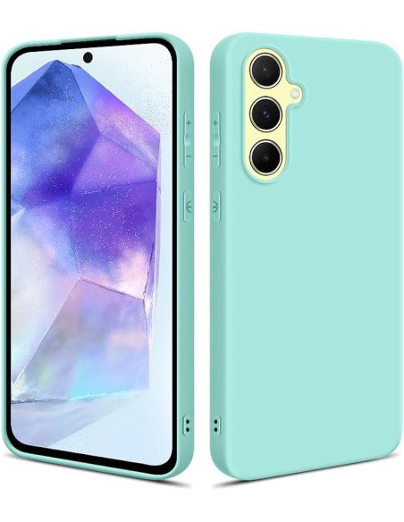 Funda silicona suave Azul turquesa para Samsung Galaxy A55