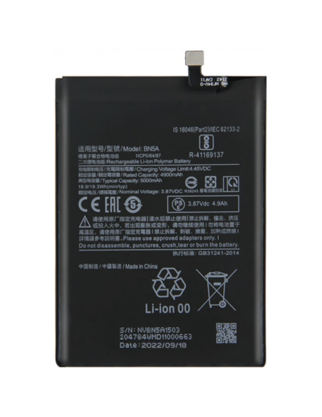 Bateria BN5A Para Xiaomi redmi 10 / Redmi Note 10 5G / poco M3 Pro / poco F3 Pro 4900mAh