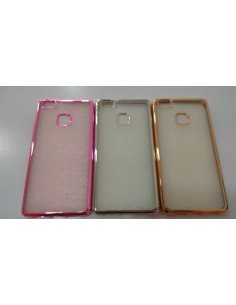 Funda transparente con bordes de color para Huawei P9 Lite